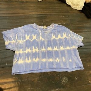 Forever 21 tie dye blue crop top